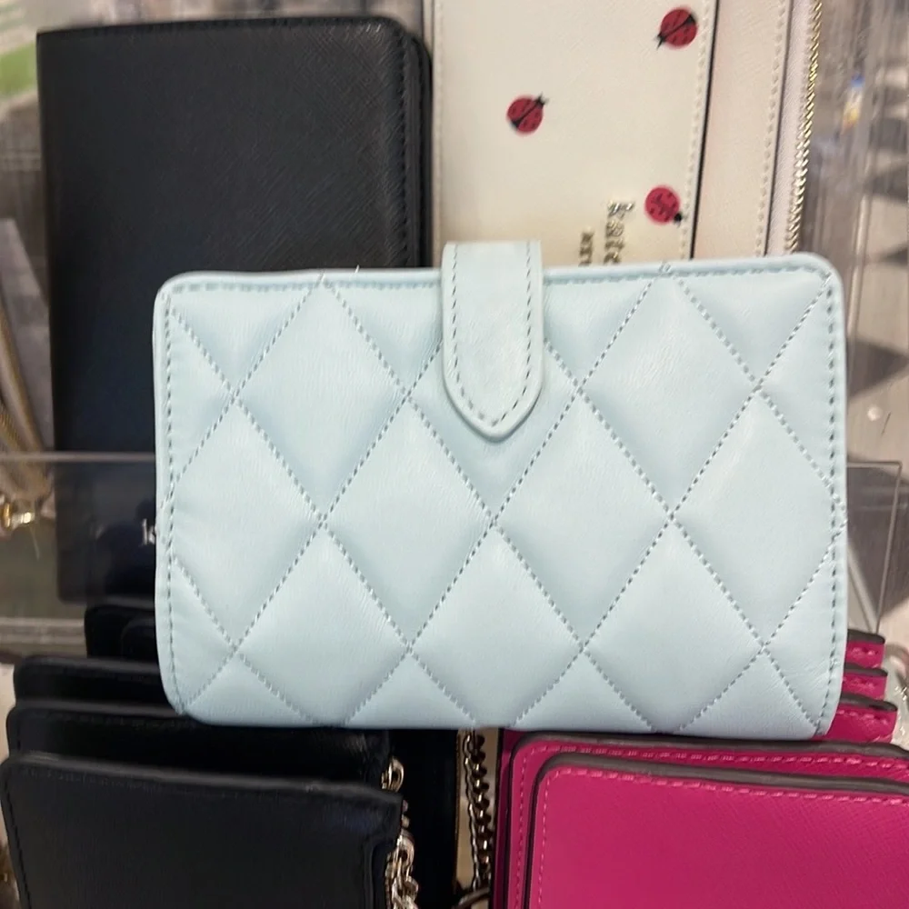 Kate Spade Carey Medium Compartment Bifold Wallet 
COLOR: Turquoise - Picture 4 of 16